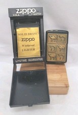 Zippo X Camel Cigarettes -  The Herd 6 X. Solid Brass  Windproof Lighter w/stand