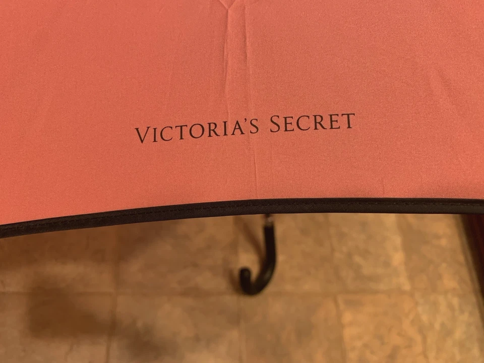 Victorias Secret Iconic Signature Umbrella Pink White Black Handle NEW TAG OTHER - Image 3 of 4