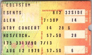 VAN HALEN CONCERT TICKET STUB AUG 12 1979 NEW HAVEN COLISEUM