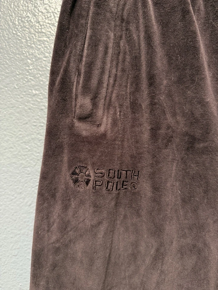 Pantalones deportivos vintage Y2K The South Pole para mujer de terciopelo negros talla XL  Foto 4 de 4