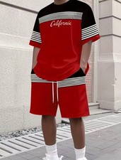 Mens California Logo 2-Piece Polyester Crew T...