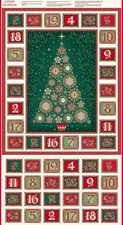 Good Tidings Christmas Calendar Panel-Makower Christmas 100% Cotton Fabric