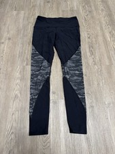 Yoga Democracy Leggings Womens Medium Black Camo Accent MADE IN USA