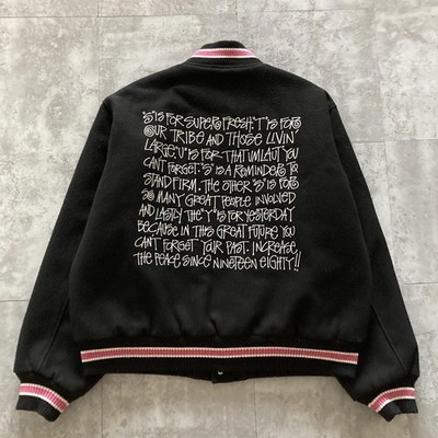 Stussy Men M 22Aw S Talk Melton Varsity Jacket Limited Edition