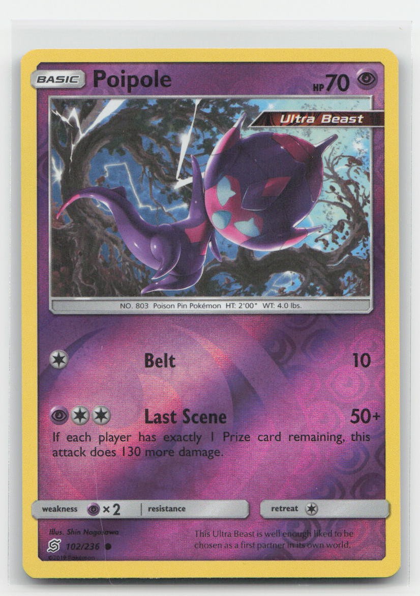 Poipole Reverse Holo Unified Minds 102/236 C Pokemon LP