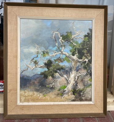 Douglass Parshall  (1899 - 1990) Original Oil Painting ''Live Oak and Mountain''