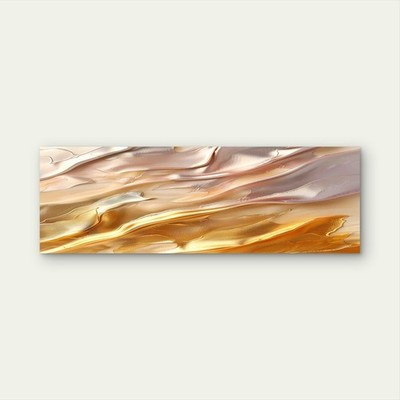 Panoramic Fluid Champagne Silk Landscape Canvas Print Wall Art Home Decor
