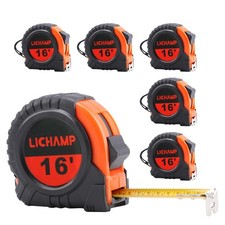 LICHAMP Tape Measure 16 ft, 6 Pack Bulk Easy Read Measuring Yellow,Black