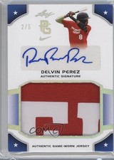 2015 Leaf Perfect Game National Showcase Jersey 2/5 Delvin Perez Auto 1i9