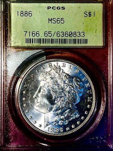 1886 P   MORGAN DOLLAR  PCGS MS 65 BEAUTIFUL BLAZER(ogh)