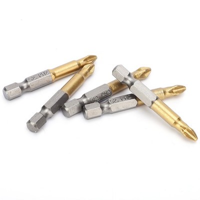 5pcs PH2 Head Screwdriver Bits Set Anti Skid 1/4 Inch Hex Shank 50mm 