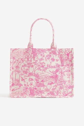 H&M PINK JACQUARD-WEAVE HANDBAG - Picture 9 of 10