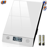 KüChenwaage Digital 10Kg Glas Wasserdicht Elektronisch 1G Genau Silber Geschenk