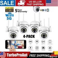 4 Pack Wireless 5G WiFi 1080P Security Camera System Smart Outdoor Night Vision