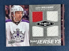 2010-11 UD Black Diamond Quad Justin Williams Jersey Kings