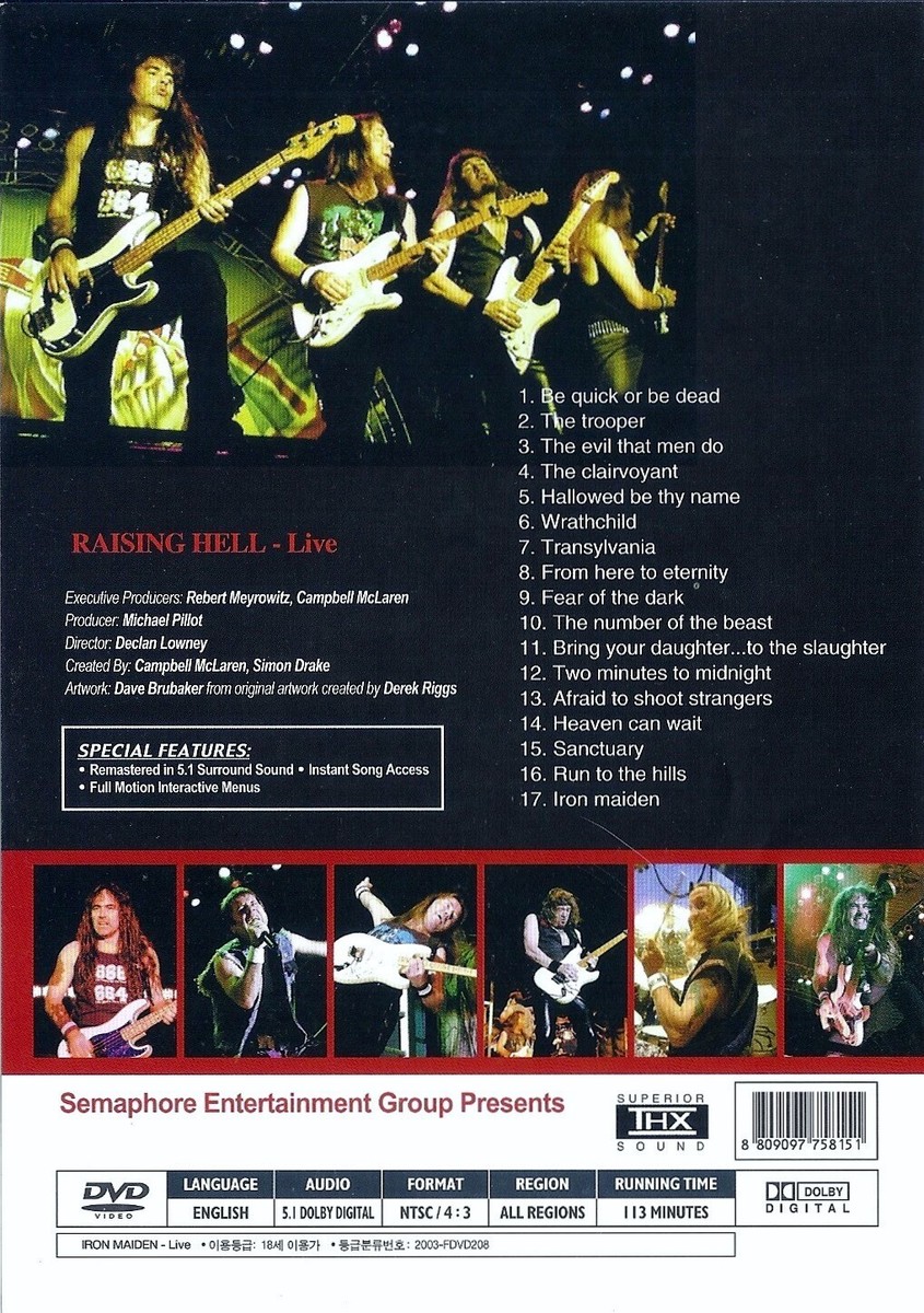 IRON MAIDEN LIVE DVD 「RAISING HELL」 Iron Maiden Live: RAISING HELL (1993 LONDON) DVD NEW *SAME DAY