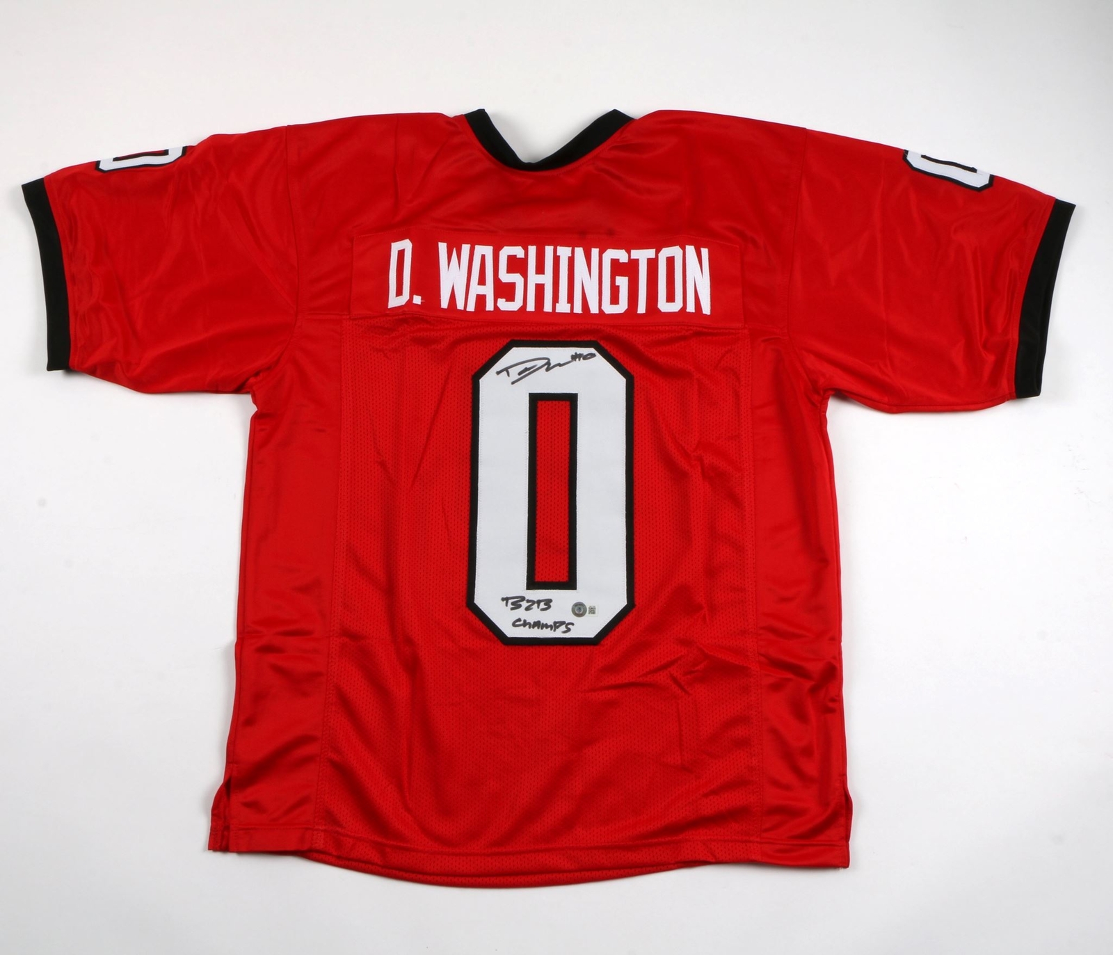 Darnell Washington Signed Jersey Red Georgia Bulldogs Beckett 