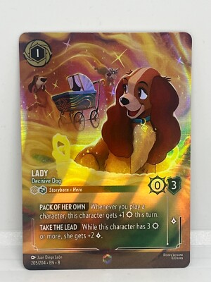 DISNEY LORCANA REIGN OF JAFAR 205/204 LADY DECISIVE DOG ENCHANTED