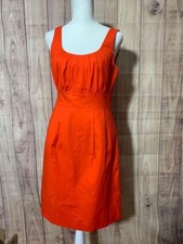 J. Crew Dress Size 4 Orange Sheath Cotton Above Knee Sleeveless