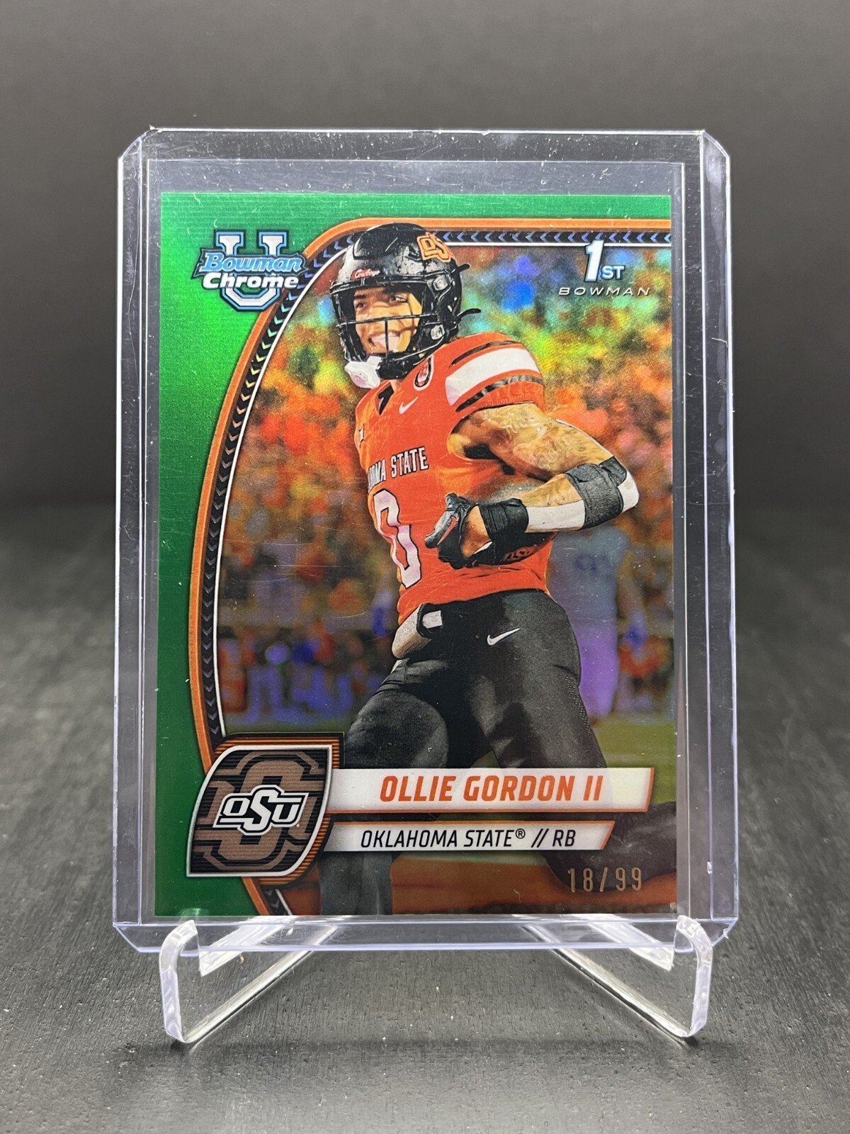 2024 Bowman U Chrome Football Ollie Gordon II 1st Bowman Green 18/99 #197