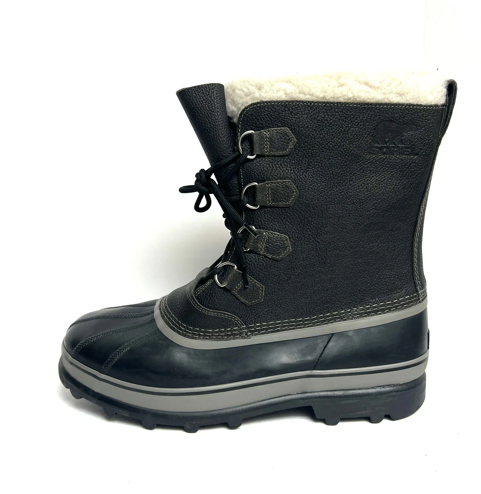 Sorel Men's Caribou Wool Lined Waterproof Boots Gray, Size 17 M