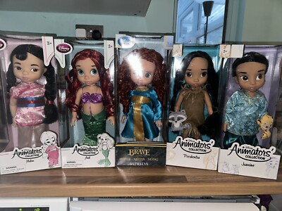 Disney Animator s Collection Puppen Set Jasmine Pocahontas Merida Arielle Mulan Brandneu