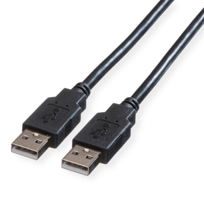 USB 2.0 Kabel, Typ A-A, schwarz, 0,8 m, Datentransferraten bis zu 480Mbits/s
