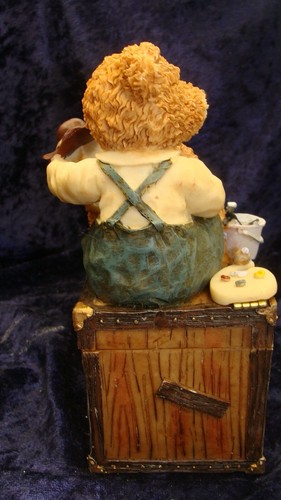 KÜNSTLER MALEREI BÄR SCHMUCKKÄSTCHEN ~ 6,5 "x 3" ~ sehr guter Zustand ~ Harz ~ - Bild 4 von 8