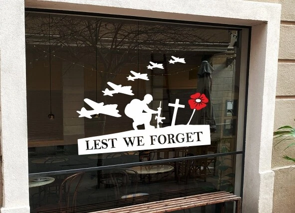 Lest We Forget Remembrance Day Stickers Poppy Soldier Patriotic Car Vinyl Quote - Image 3 of 4