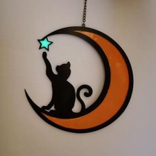 Moon Black Cat Ornaments Decor
