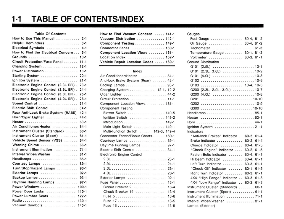 Ford Ranger 1991 manual de solución de problemas eléctrico y de vacío Foto 2 de 4