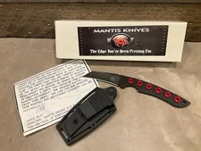 Mantis MF-2 Slimline II Fixed Blade Knife 3" Black Drop Point Black Sheath NIB