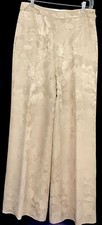 christian lacroix Pants Beige Gold Print Wide Leg High Waist Vintage Size 6