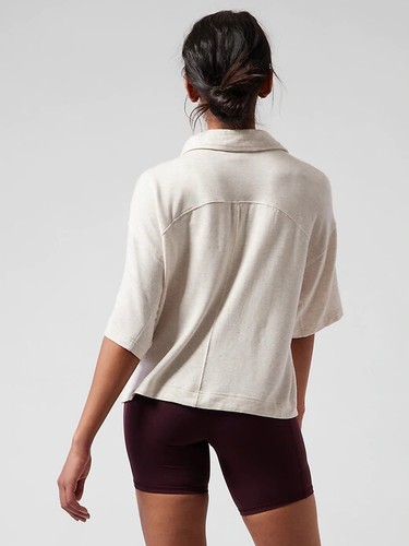 Athleta WESTWOOD SWEATSHIRT TEE TOP PLUS SIZE 1X Toasted Brown Heather NWT - Picture 3 of 3