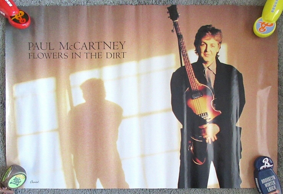 VINTAGE ORIGINAL 36 x 24 1989 PAUL McCARTNEY FLOWERS IN THE DIRT 