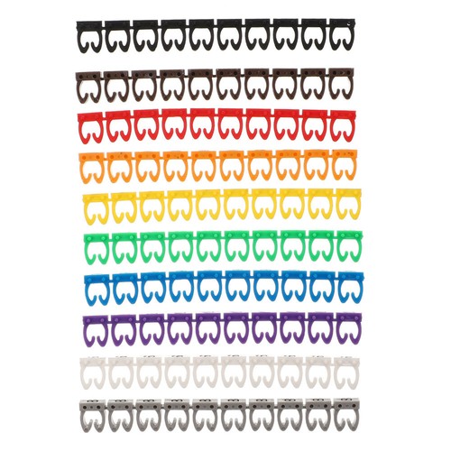 100 Pcs Number Tube Labels for Cable Multi-color Electronic Tags