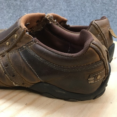 Skechers Soes Mens 12 Diameter Casual Loafers Flats 61779 Brown Leather Slip on - 第 8/19 張圖片