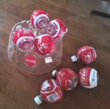 8-Coca Cola Holiday Round Bottle Christmas Ornamet  2008-10 Mountain Holder Coke