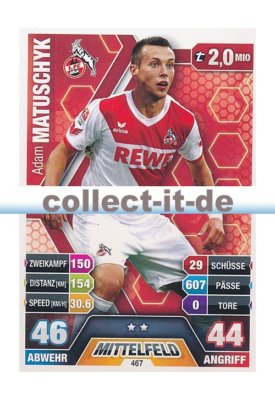 Match Attax Extra 14/15 - 467 - Adam MATUSCHYK