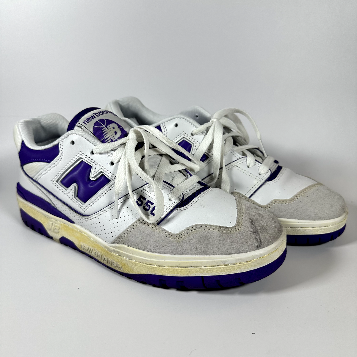 Size 10 - New Balance 550 White Purple-Customized with Aged  display picture 1