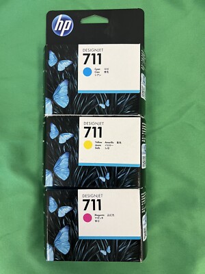New Sealed OEM HP 711 Ink Cartridge Set OF 3 Colors 29-ML Cyan, Magenta, Yellow