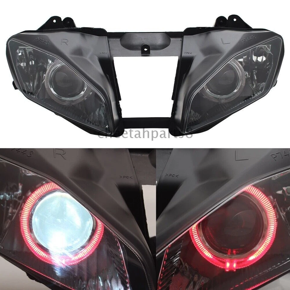 Conjunto de faros faros ojos de ángel proyector HID para Yamaha YZF R6 2006 2007 Foto 2 de 4