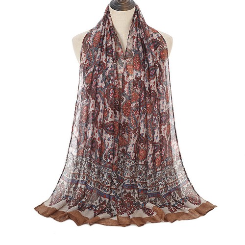Women Ladies Viscose Scarf Hijab Floral Printed Muslim Women's Shawls Wraps - Picture 9 of 12