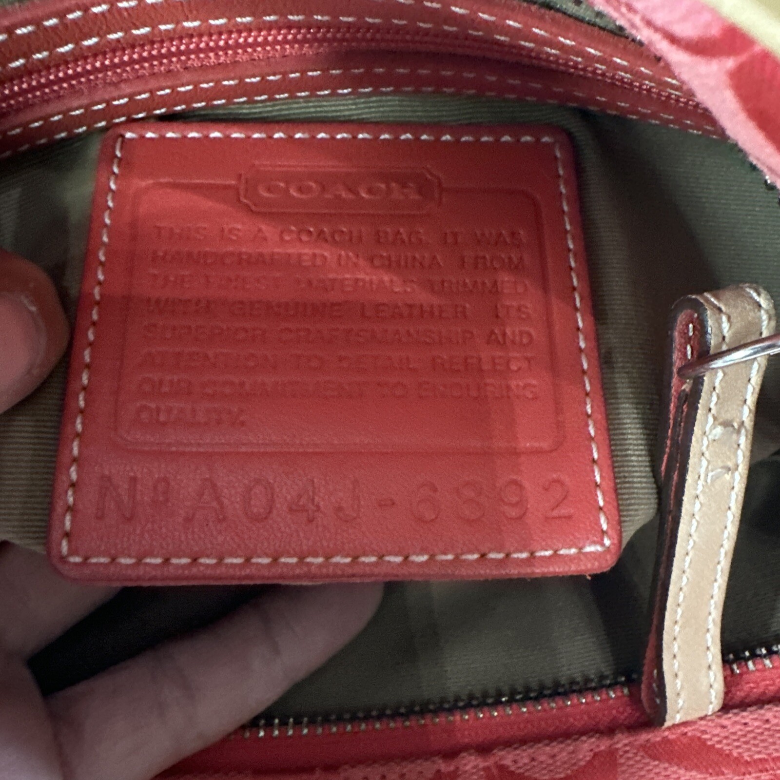 Coach+J3j6892+Hampton+Signature+Monogram+and+Leather+Purse2Fsatchel