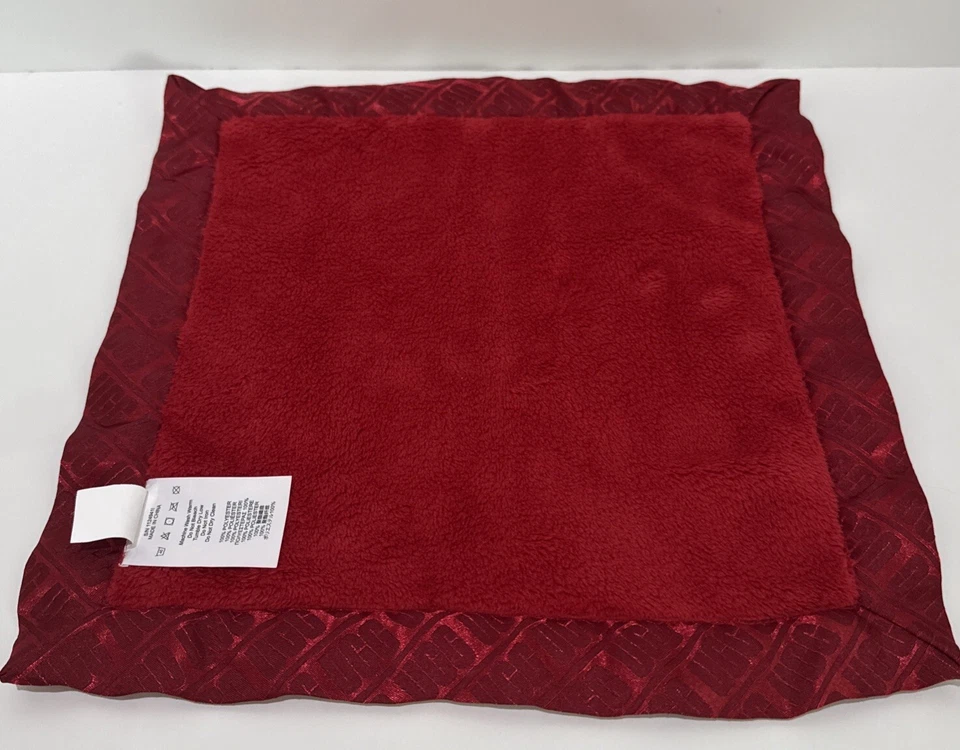 "Manta de seguridad para bebé UGG Lovey Lovie rojo oscuro felpa borde satinado 13"" X 13"" mini" Foto 2 de 4