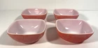 Mid Century Vintage Pink - Tangerine Pyrex Glass Ovenware #410 12 oz Set of 4