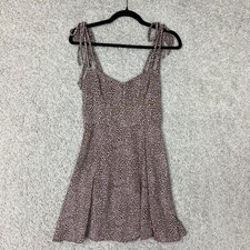 Zara Dress Womens Small Brown White Sleeveless Sundress Beach Vacation Smocked