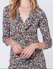 VERONICA BEARD Dress sz 4 6 8 10 Red Blue Floral MINNA Ruffled Silk NWT SALE