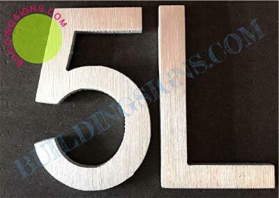 Apartment Number 5L Sign (Brush Silver,, Rust Free, 2.75 inch)....--REF24-1027