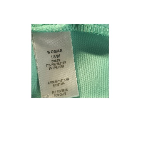 sz 18 Fit & Flare Sleeveless Midi Dress Aqua Mint Pleated Belted Waist Dressbarn - Picture 15 of 16